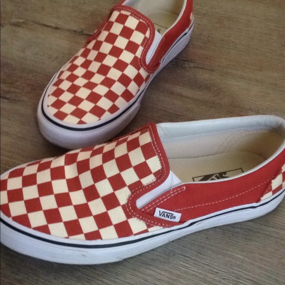 vans rumba red slip on